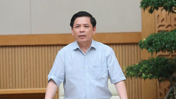 Bộ trưởng Bộ Giao thông vận tải Nguyễn Văn Thể, Phó Chủ tịch thường trực Ủy ban An ninh hàng không dân dụng Quốc gia phát biểu - Sputnik Việt Nam