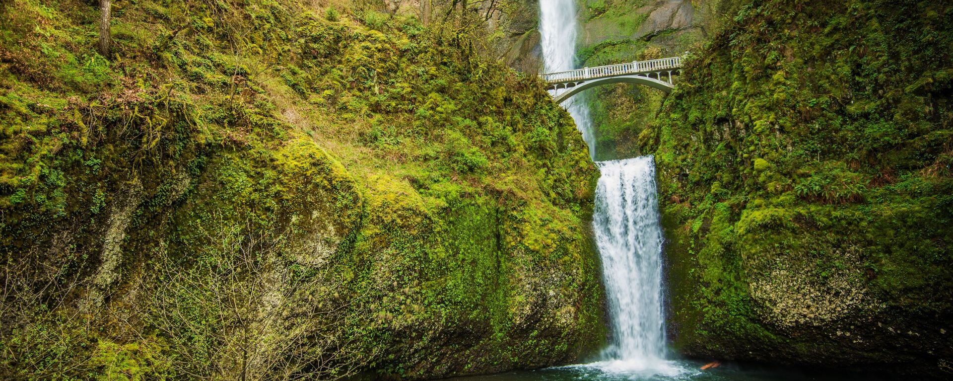 Cầu bắc qua thác Multnomah ở hẻm núi Columbia, Oregon, Mỹ - Sputnik Việt Nam, 1920, 21.07.2022