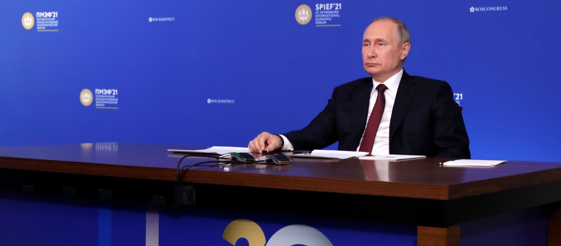 Tổng thống Nga Vladimir Putin tại Diễn đàn Kinh tế Quốc tế St. Petersburg - 2021. - Sputnik Việt Nam, 1920, 05.06.2021