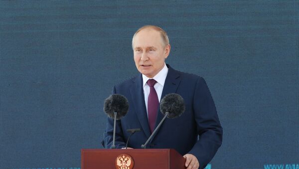 Tổng thống Nga Vladimir Putin dự nghi lễ khai mạc MAKS-2021 - Sputnik Việt Nam