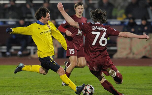 Messi trong trận đấu với câu lạc bộ bóng đá Rubin ở Kazan, Champions League, 2009 - Sputnik Việt Nam