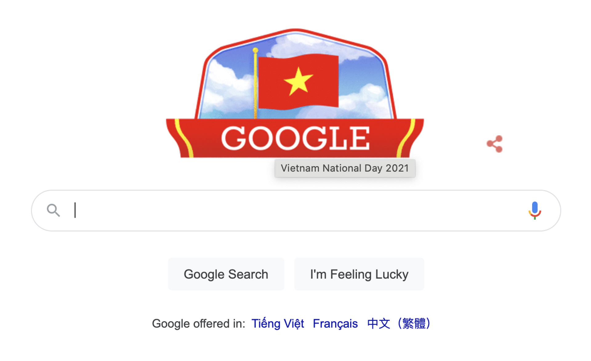  Google Doodle hôm nay cũng đã chúc mừng Quốc khánh Việt Nam 2021. - Sputnik Việt Nam, 1920, 05.10.2021