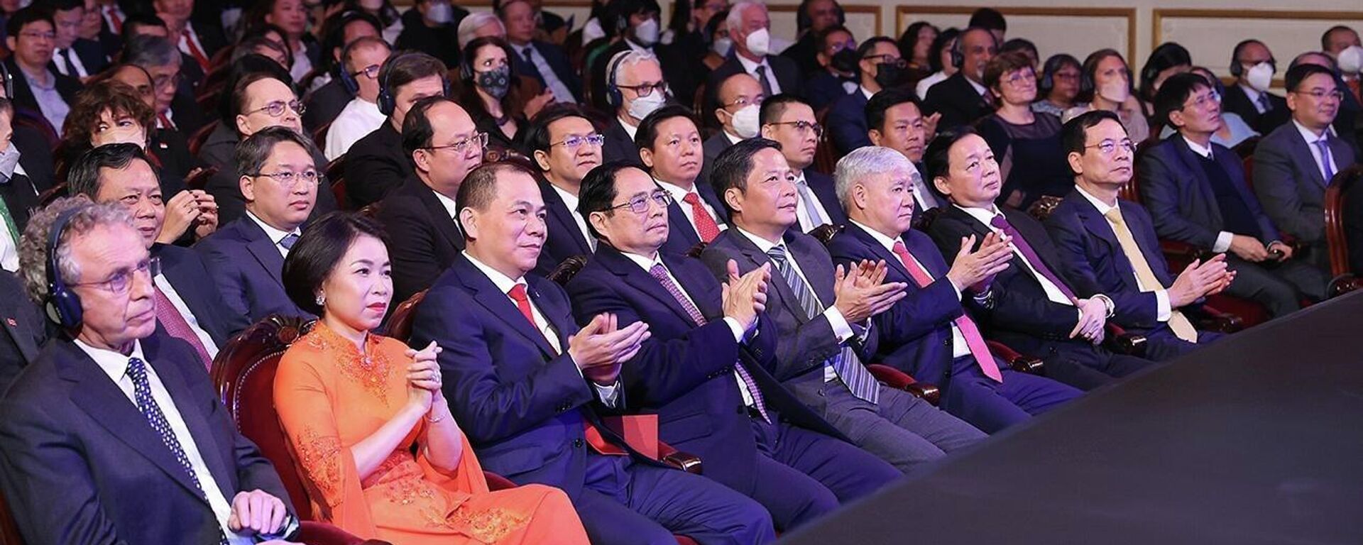 Thủ tướng Phạm Minh Chính và các đại biểu tham dự Lễ trao giải thưởng VinFuture - Sputnik Việt Nam, 1920, 21.01.2022