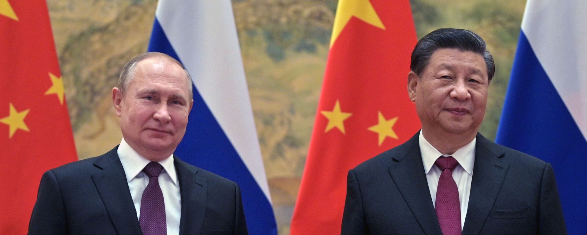 Tổng thống Nga Vladimir Putin và Chủ tịch Trung Quốc Tập Cận Bình trong cuộc gặp tại nhà khác quốc gia Diaoyutai ở Bắc Kinh - Sputnik Việt Nam, 1920, 29.06.2022