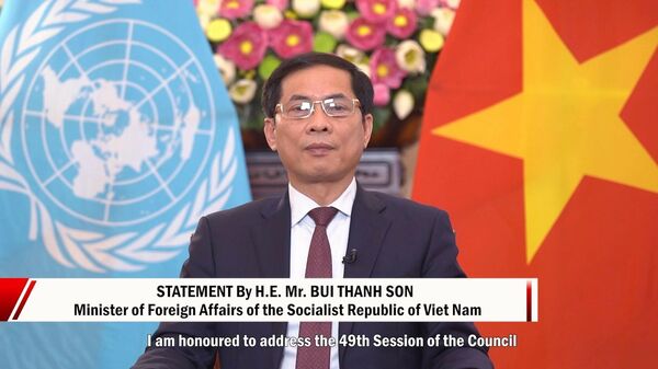 Bộ trưởng Bùi Thanh Sơn gửi thông điệp tại Phiên họp cấp cao Hội đồng Nhân quyền LHQ - Sputnik Việt Nam