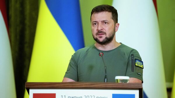 Tổng thống Ukraina Vladimir Zelensky trong cuộc họp báo ở Kiev - Sputnik Việt Nam