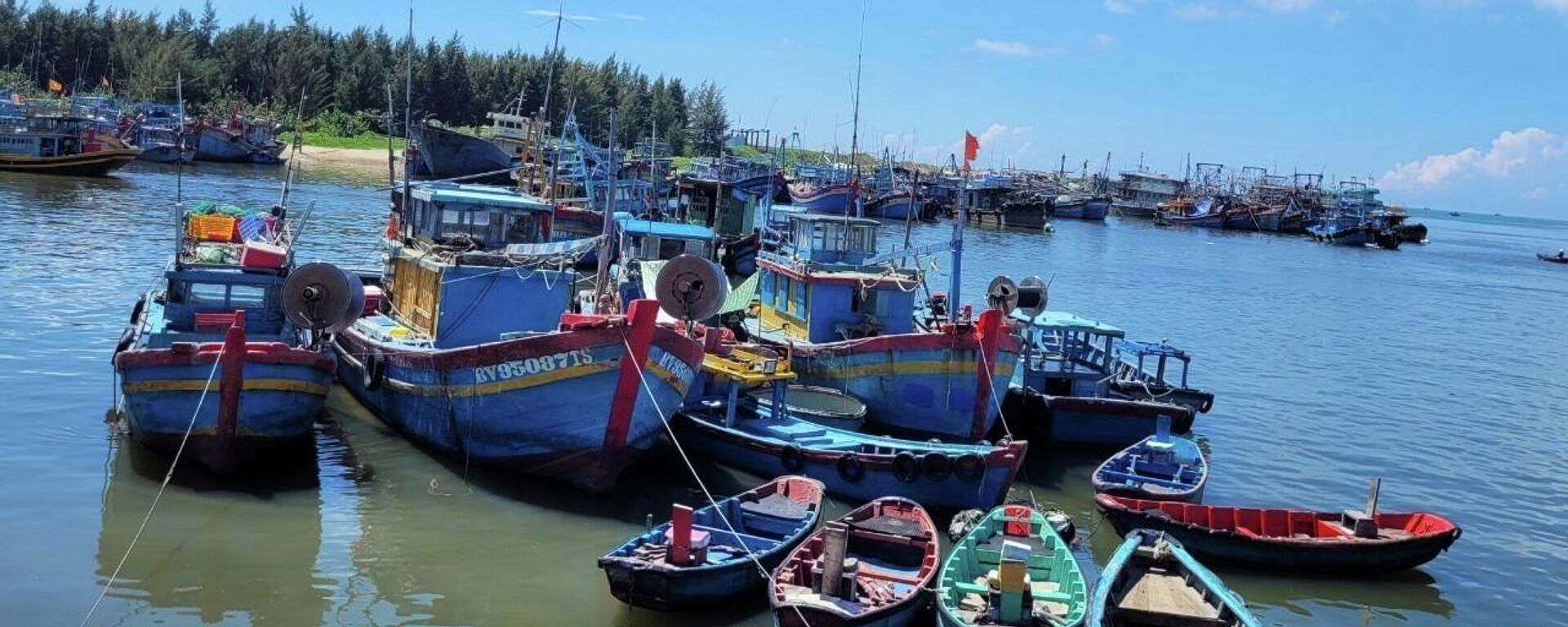 Hàng loạt tàu cá tại cảng Bến Lội - Bình Châu, huyện Xuyên Mộc phải nằm bờ do khan hiếm dầu diesel. - Sputnik Việt Nam, 1920, 17.09.2022