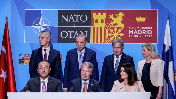 Ký kết biên bản ghi nhớ ba bên nêu rõ Thổ Nhĩ Kỳ sẽ ủng hộ lời mời của Phần Lan và Thụy Điển trở thành thành viên NATO - Sputnik Việt Nam