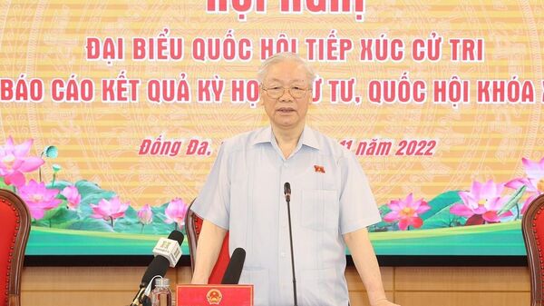 Tổng Bí thư Nguyễn Phú Trọng tiếp xúc cử tri các quận Đống Đa, Ba Đình và Hai Bà Trưng  - Sputnik Việt Nam