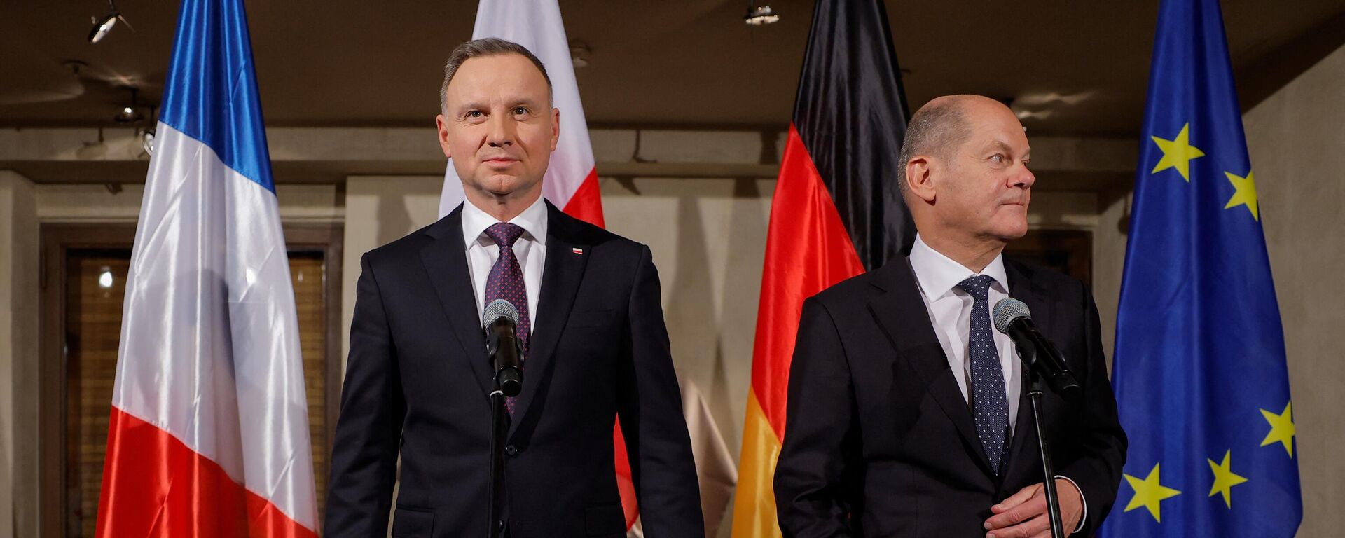 Tổng thống Ba Lan Andrzej Duda và Thủ tướng Đức Olaf Scholz - Sputnik Việt Nam, 1920, 05.03.2023