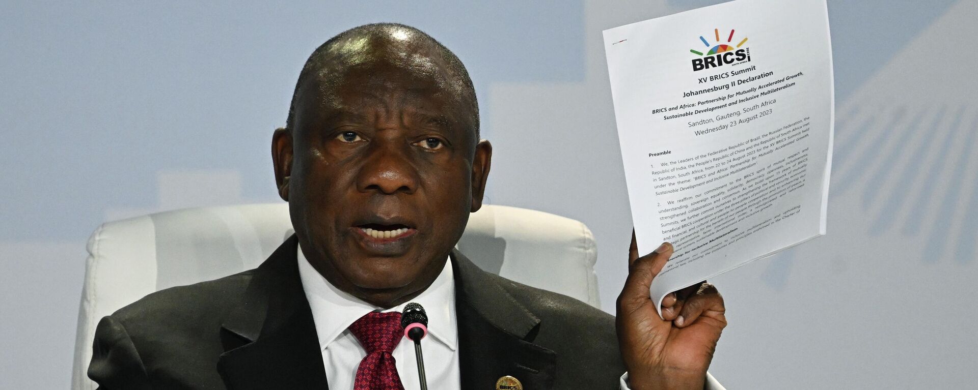 Tổng thống Nam Phi Cyril Ramaphosa - Sputnik Việt Nam, 1920, 24.08.2023