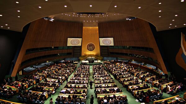 Зал заседаний Генеральной Ассамблеи ООН. Архивное фото - Sputnik Việt Nam