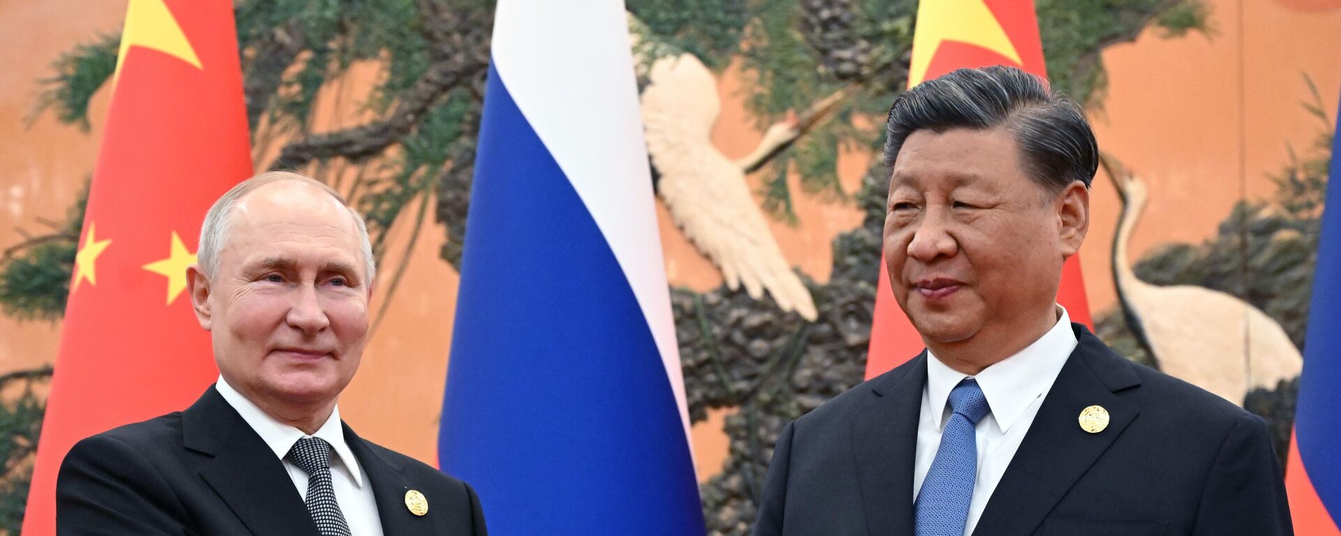 Tổng thống Nga Vladimir Putin và Chủ tịch Trung Quốc Tập Cận Bình  - Sputnik Việt Nam, 1920, 27.05.2024