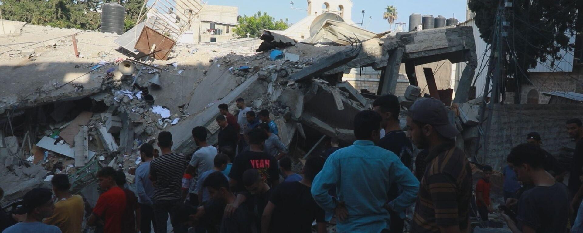Hậu quả của một cuộc không kích vào Nhà thờ cổ kính Thánh Porphyry ở khu vực Az-Zaytun ở Thành phố Gaza. - Sputnik Việt Nam, 1920, 02.11.2023