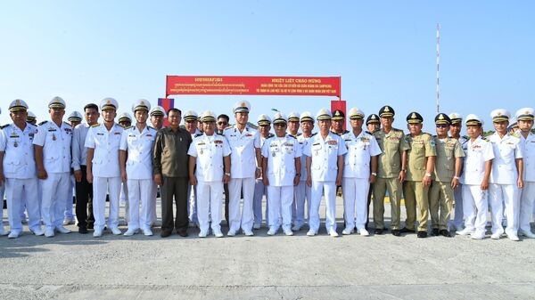 Lễ đón đoàn công tác Căn cứ biển Ream, Hải quân Hoàng gia Campuchia tại quân cảng Vùng 5 Hải quân. - Sputnik Việt Nam