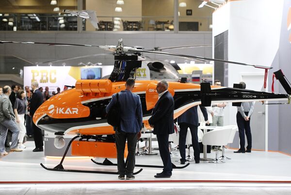 Trực thăng không người lái SH-450 trưng bày tại Triển lãm quốc tế lần thứ XVII về công nghiệp trực thăng HeliRussia, trong Trung tâm triển lãm quốc tế &quot;Crocus Expo&quot; - Sputnik Việt Nam