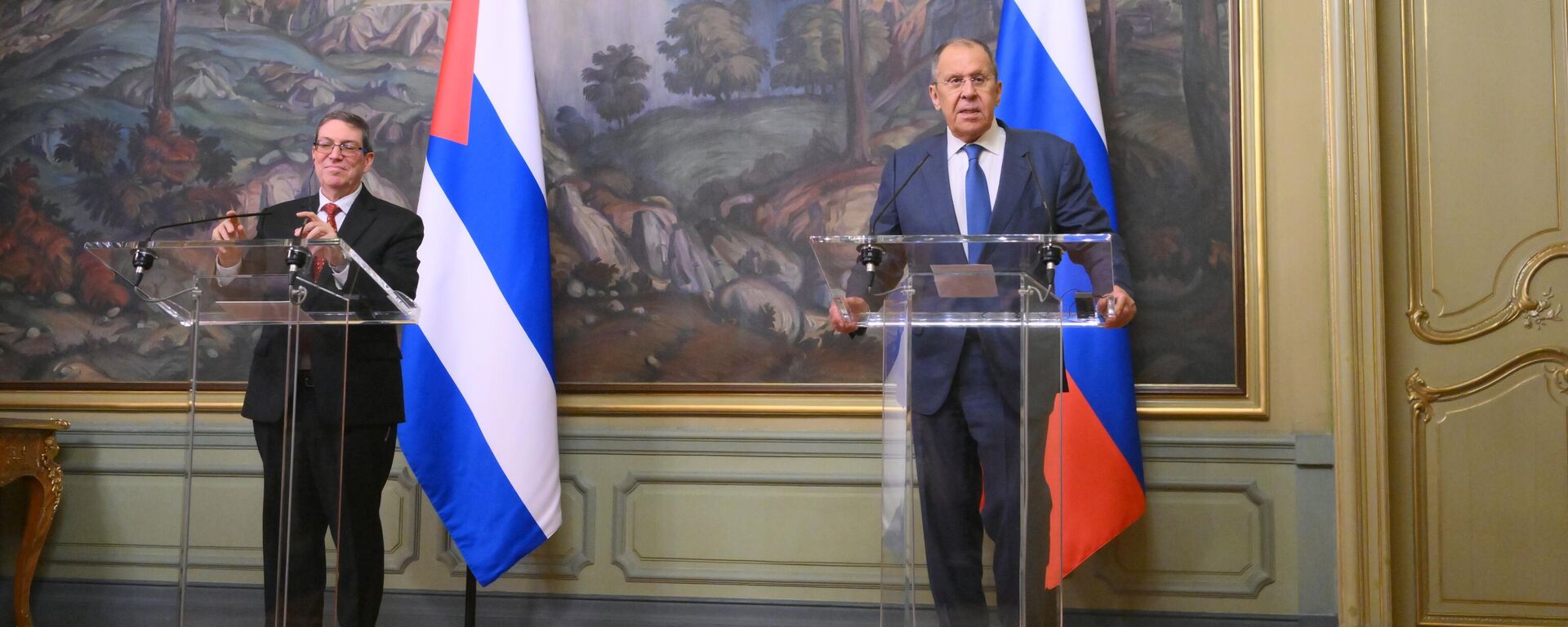 Ngoại trưởng Nga Sergei Lavrov tại cuộc họp báo theo kết quả đàm phán với Ngoại trưởng Cuba Bruno Rodriguez - Sputnik Việt Nam, 1920, 12.06.2024