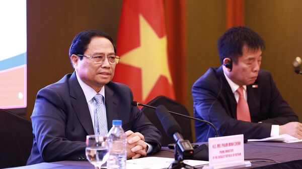 Thủ tướng Phạm Minh Chính phát biểu tại cuộc gặp gỡ những người bạn Hàn Quốc - Sputnik Việt Nam