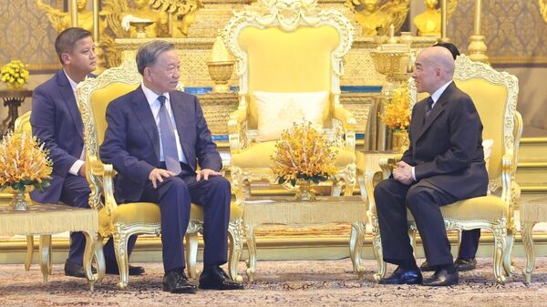 Lễ đón Chủ tịch nước Tô Lâm thăm cấp Nhà nước tới Campuchia - Sputnik Việt Nam