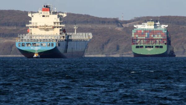 Tàu thương mại quốc tế neo tại cảng Vladivostok, vịnh Peter Vĩ đại - Sputnik Việt Nam