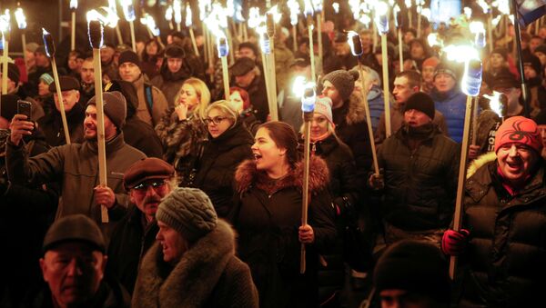 Diễu hành tôn vinh Bandera đã được tổ chức ở Kiev - Sputnik Việt Nam