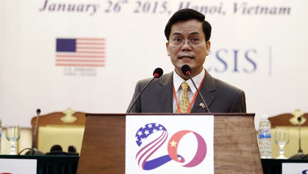 Thứ trưởng Bộ Ngoại giao Hà Kim Ngọc tại một hội thảo quốc tế về quan hệ Việt - Mỹ tổ chức tại Hà Nội tháng 1-2015 - Sputnik Việt Nam