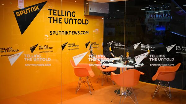 Студия радио Sputnik в Экспофоруме накануне открытия Санкт-Петербургского международного экономического форума 2017 - Sputnik Việt Nam