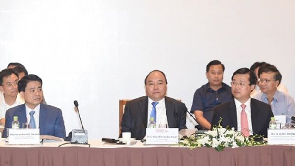 Thủ tướng Chính phủ Nguyễn Xuân Phúc phát biểu tại Diễn đàn Kinh tế tư nhân Việt Nam sáng 31.7 - Sputnik Việt Nam
