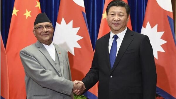 Thủ tướng Nepal Sher Bahadur Deuba và Chủ tịch Trung Quốc Tập Cận Bình. - Sputnik Việt Nam