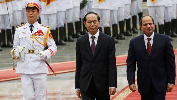 Президент Египта Абдель Фаттах ас-Сиси и президент Вьетнама Чан Дай Куанг в Ханое - Sputnik Việt Nam
