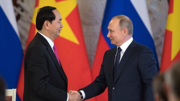 Cuộc hội đàm giữa hai nhà lãnh đạo Vladimir Putin và Trần Đại Quang trong điện Kremlin - Sputnik Việt Nam