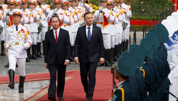 Tổng thống Ba Lan Andrzej Duda và Chủ tịch nước CHXHCNVN Trần Đại Quang tại Hà Nội - Sputnik Việt Nam