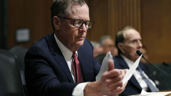 FILE - In this Tuesday, March 14, 2017, file photo, United States Trade Representative-nominee Robert Lighthizer, foreground, looks at documents during his confirmation hearing on Capitol Hill in Washington - Sputnik Việt Nam