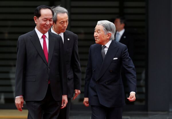 Chủ tịch nước Trần Đại Quang cùng Nhật hoàng Akihito - Sputnik Việt Nam