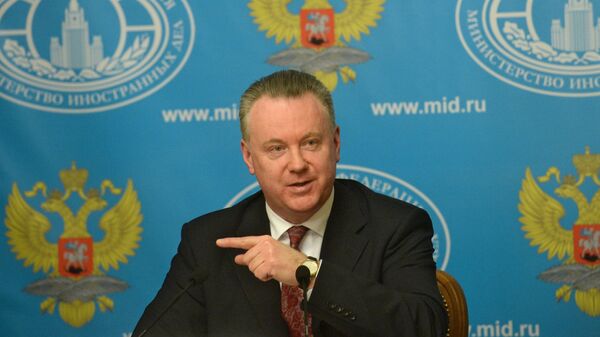 Russian Foreign Ministry spokesman Alexander Lukashevich during a news briefing in Moscow - Sputnik Việt Nam