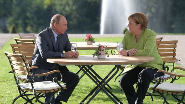 Cuộc gặp giữa Tổng thống Vladimir Putin và Thủ tướng Angela Merkel - Sputnik Việt Nam