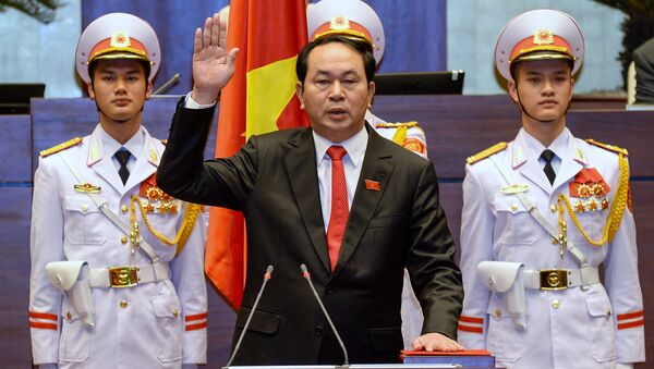 Chủ tịch nước Việt Nam Trần Đại Quang tuyên thệ trong lễ nhậm chức tại Hà Nội - Sputnik Việt Nam