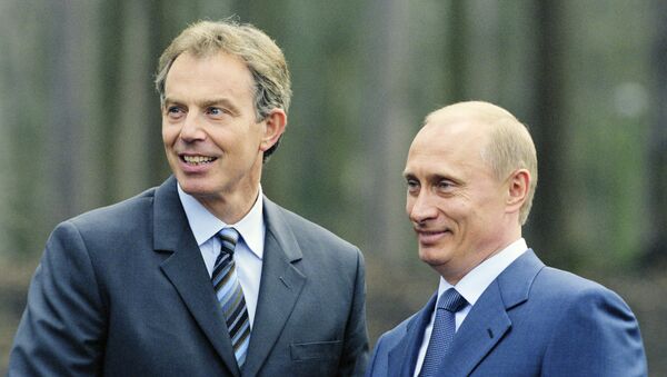 Tổng thống Nga Vladimir Putin với ông Tony Blair, cựu Thủ tướng Anh - Sputnik Việt Nam