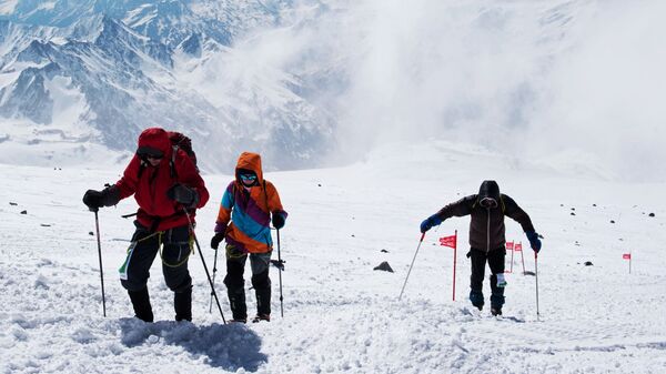 Những người tham gia cuộc leo đỉnh phía tây dãy Elbrus - Sputnik Việt Nam