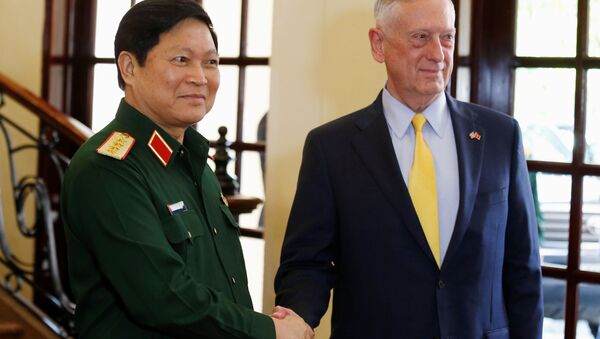 Bộ trưởng Quốc phòng Mỹ Jim Mattis và Bộ trưởng Quốc phòng Việt Nam Ngô Xuân Lịch - Sputnik Việt Nam