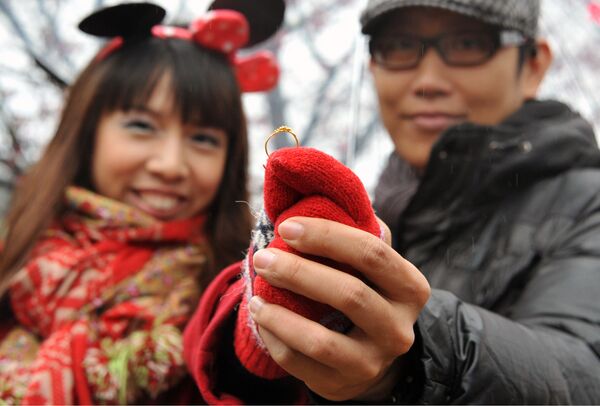 Đôi uyên ương với chiếc nhẫn trong Ngày Valentine tại Đài Loan - Sputnik Việt Nam