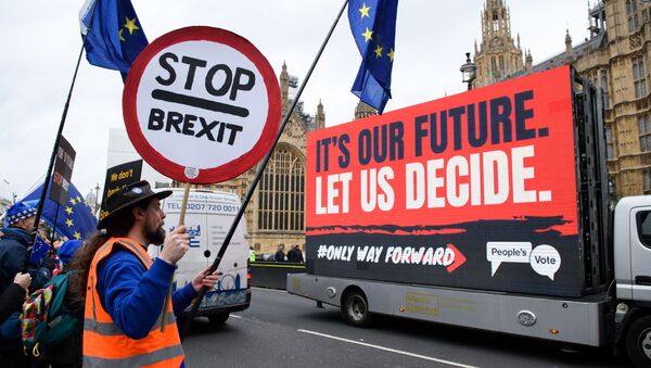 Những người chống Brexit biểu tình trước trụ sở Quốc hội Anh ở London - Sputnik Việt Nam