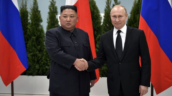 Kim Jong-un và Vladimir Putin  - Sputnik Việt Nam