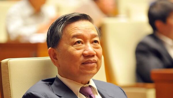 Thượng tướng Tô Lâm, Ủy viên Bộ Chính trị, Bộ trưởng Bộ Công an phát biểu tại hội nghị. - Sputnik Việt Nam