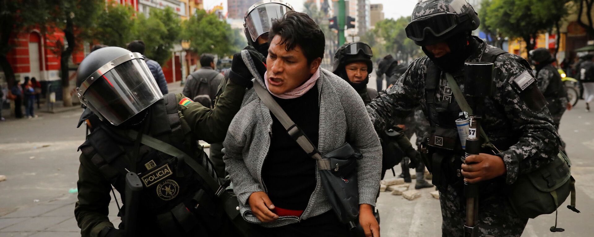 Người ủng hộ Evo Morales bị cảnh sát Bolivian bắt giữ trong các cuộc biểu tình - Sputnik Việt Nam, 1920, 17.11.2019