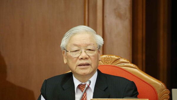 Tổng Bí thư, Chủ tịch nước Nguyễn Phú Trọng phát biểu bế mạc Hội nghị.  - Sputnik Việt Nam